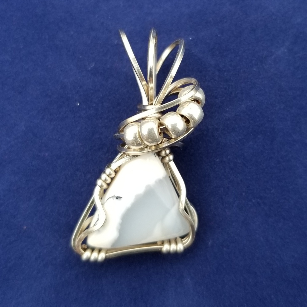Wire wrapped stone pendant